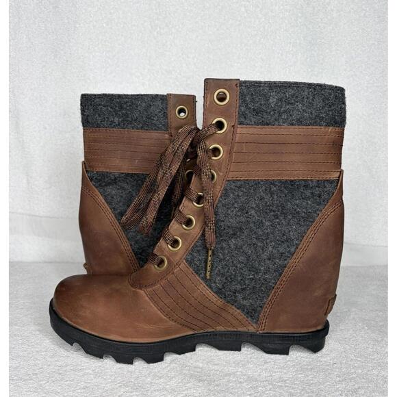 Sorel Lexie Wedge Boots Women’s Camel Brown Size 9 - Picture 4 of 9